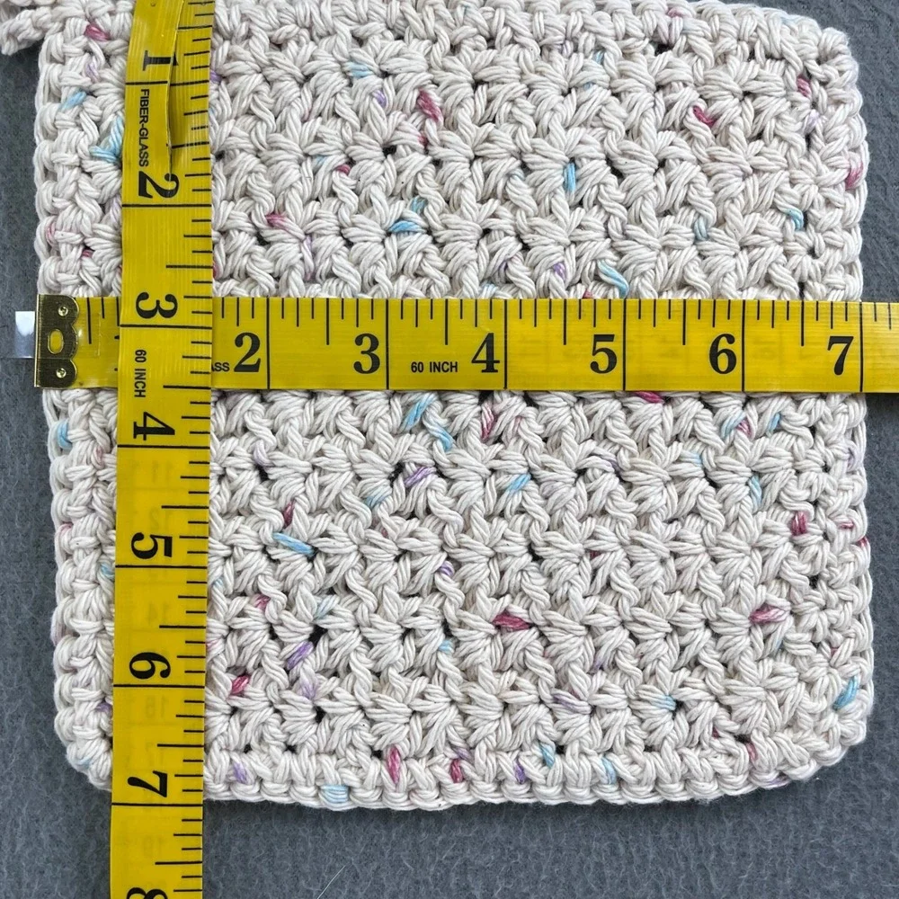 Handmade  Washcloth Soap Holder Set Cotton Crochet Cream Multi OS Cottagecore